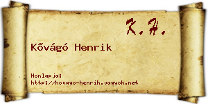 Kővágó Henrik névjegykártya